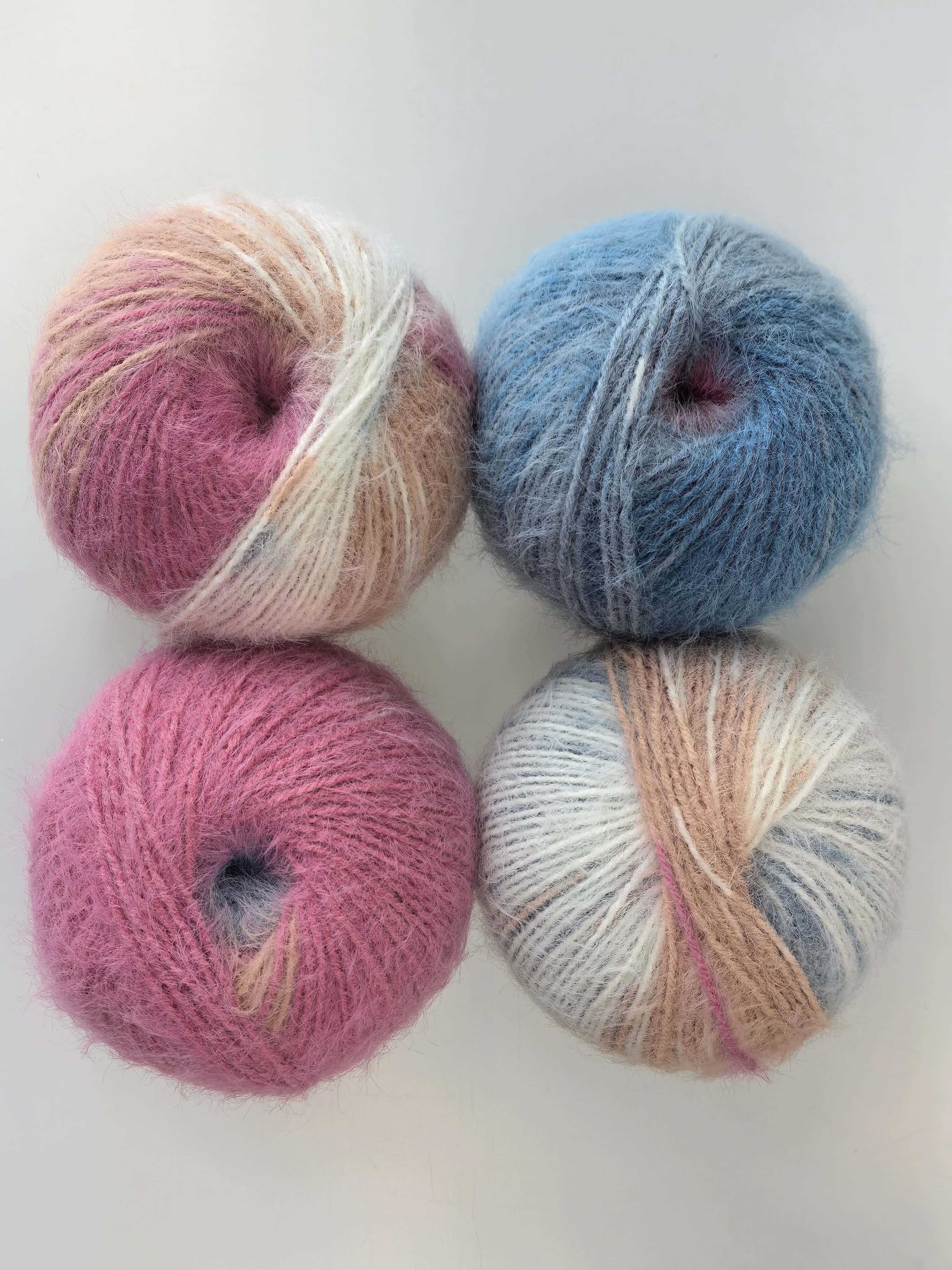 Snowbaby Wool Acrylic and Nylon Blend Fuzzy Ombre Yarn,(Worsted) Warm and Luxurious Yarn for Knitting and Crocheting DIY Hats Scarves Sweaters