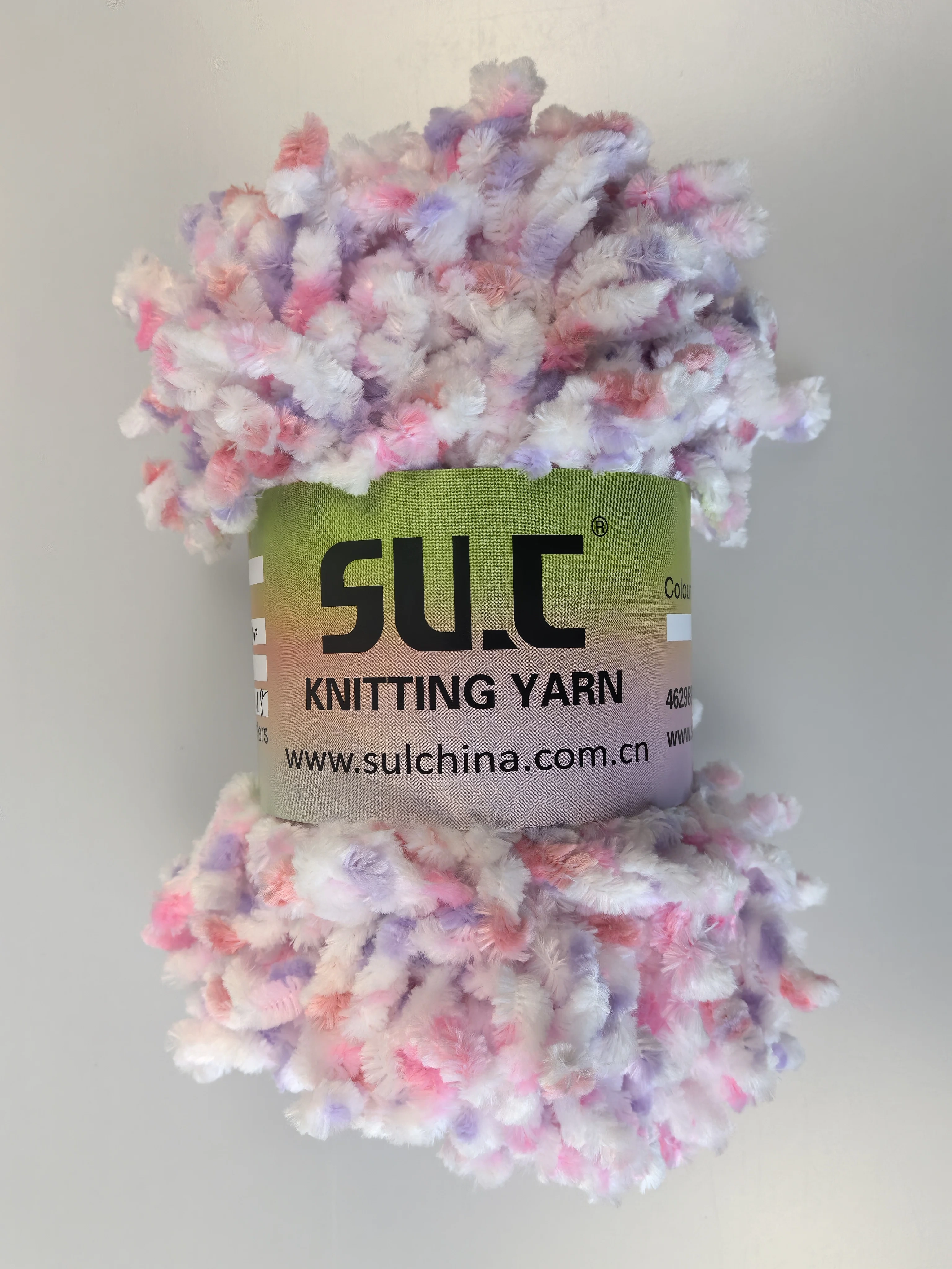 Filato ad anello super morbido per principianti, lavoro a maglia a mano - Tintura multicolore per spazi corti