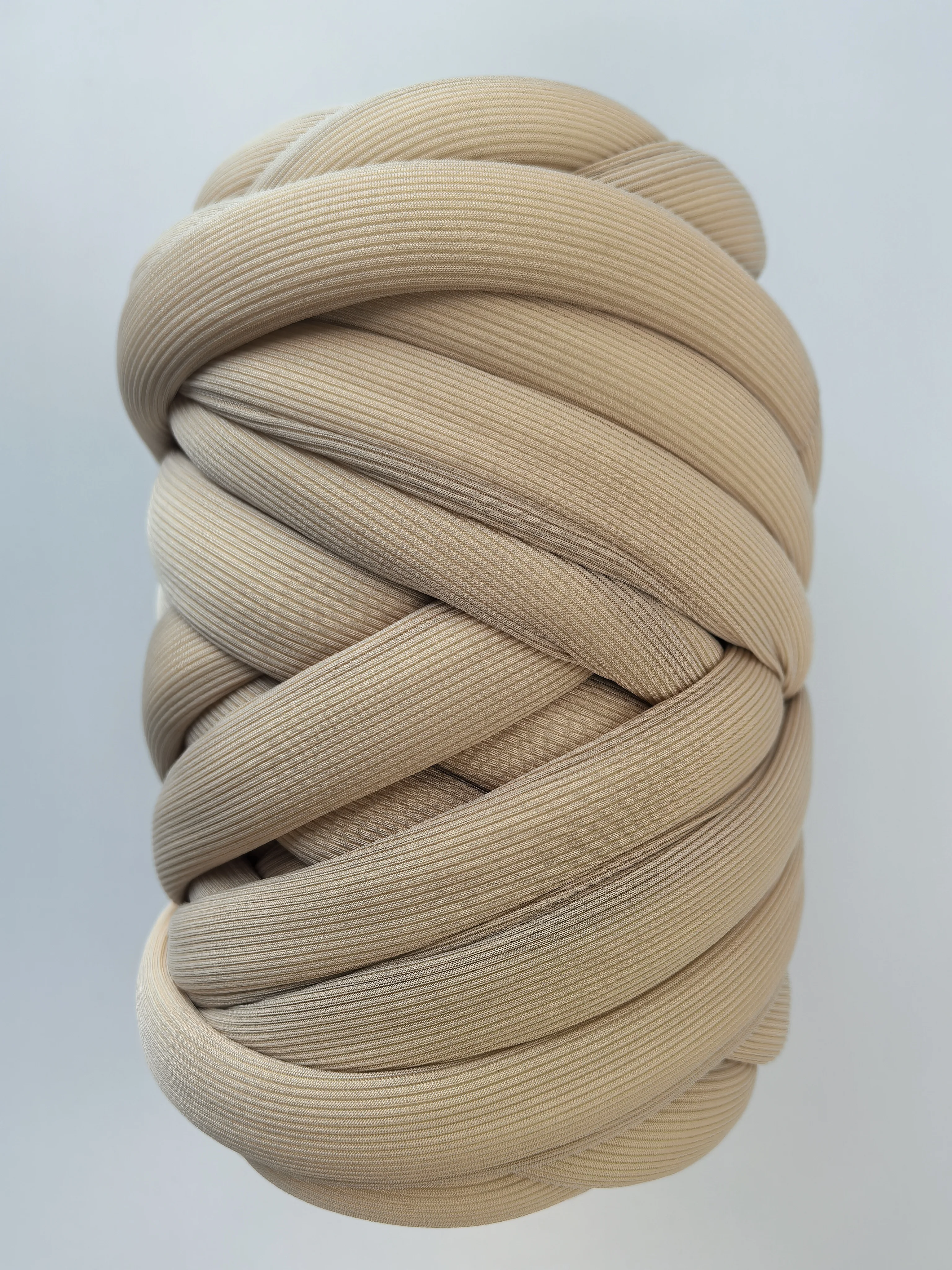 Chunky Yarn for Hand Knitting, Soft Bulky Yarn for Crocheting, Striped Fabric Thick Big Twist Tubular Yarn for Making Blanket, Bags, Baskets,Knot Pillows, Pet Nests.